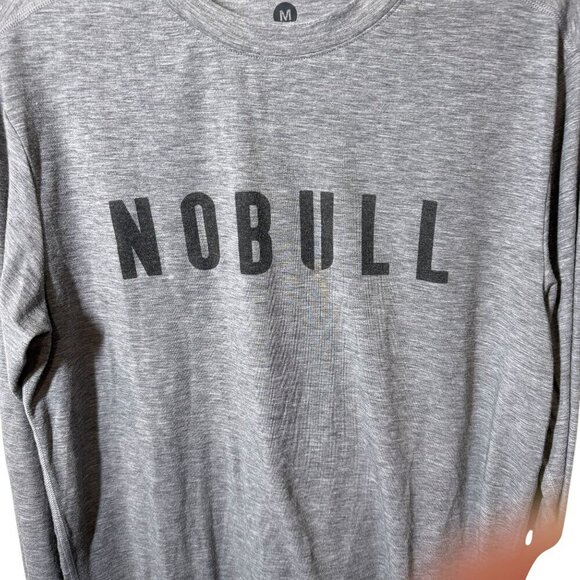 Nobull Gray Long Sleeve Athletic Shirt For Men Medium Lightweight Poly Blend Cas - Picture 2 of 6